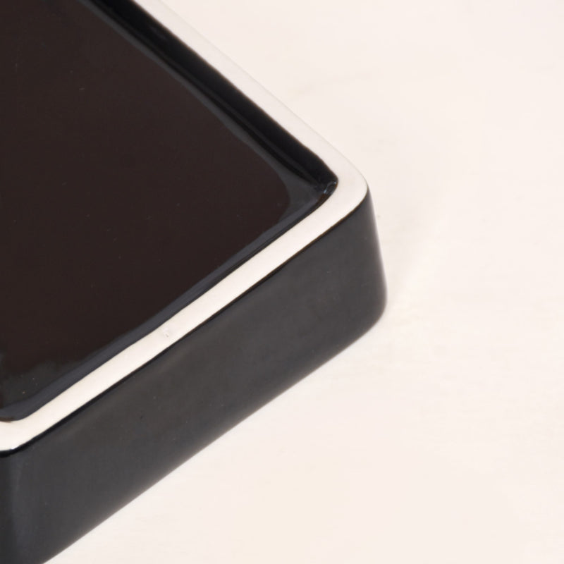 Shallow Rectangular Ceramic Dessert Dish Set Of 6 Black - Dessert dishes, dessert plates, dessert plates set