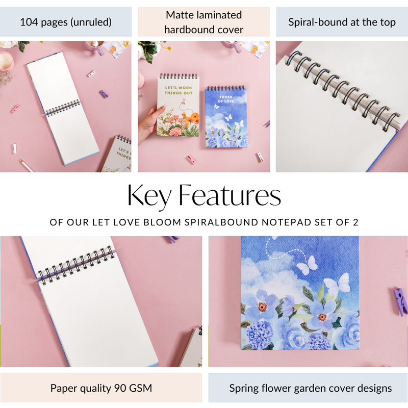 Let Love Bloom Spiralbound Notepad Set Of 2
