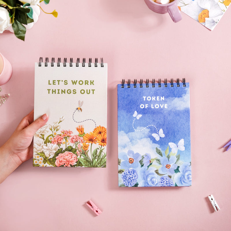 Let Love Bloom Spiralbound Notepad Set Of 2