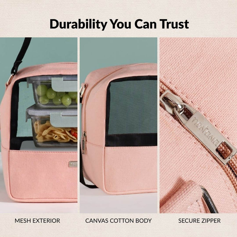 On The Go Mesh Lunch Bag Pink