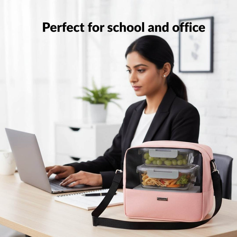 On The Go Mesh Lunch Bag Pink