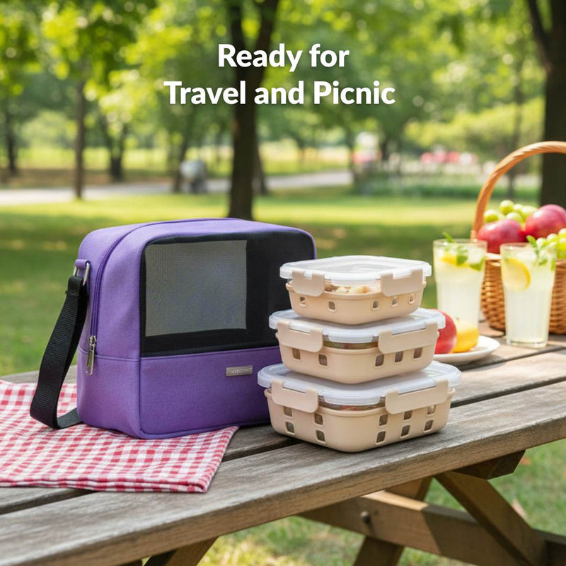 On The Go Mesh Lunch Bag Purple