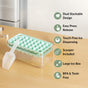 One Press Double Layer Ice Cube Tray With Bin And Scoop 2200ml