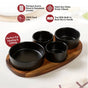Matte Black Multi Bowl Serving Set Of 5