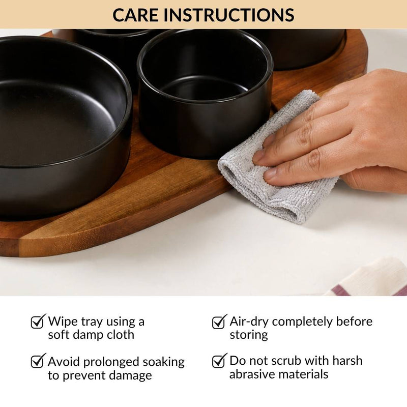 Matte Black Multi Bowl Serving Set Of 5