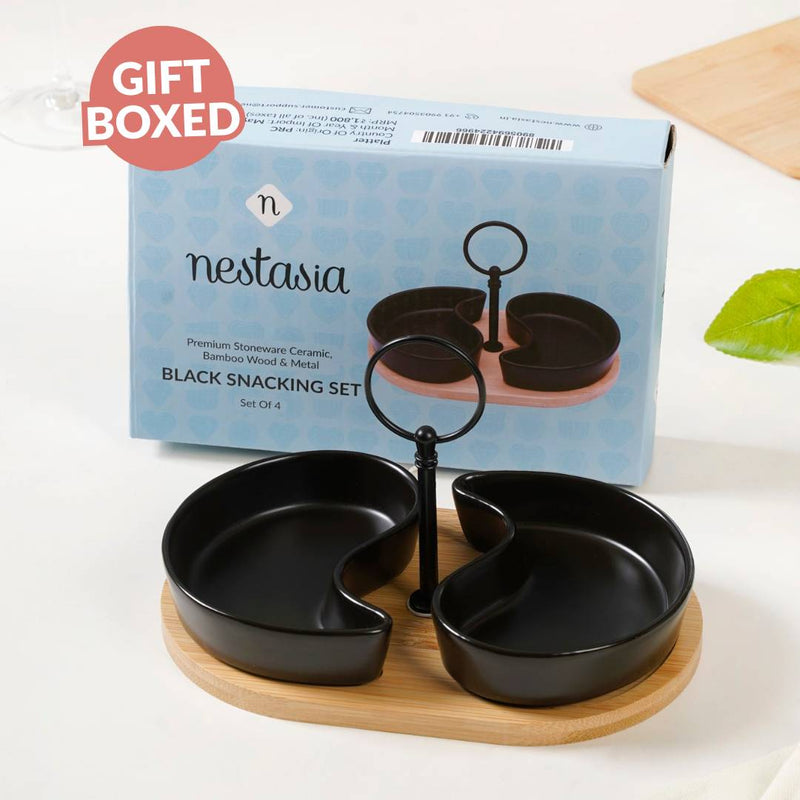 Matte Black Platter Set Of 3