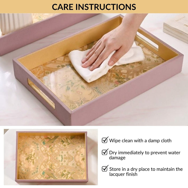 Opaline Garden Serving Tray Set Of 2