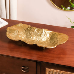 Opulent Abstract Decorative Tray Gold