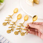 Opulent Gold Floral Dessert Spoon Set Of 4