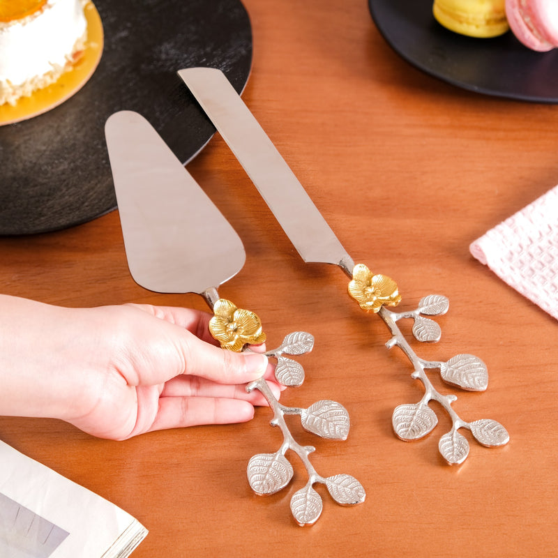 Rose Garden Cake Knife And Server Set Of 2