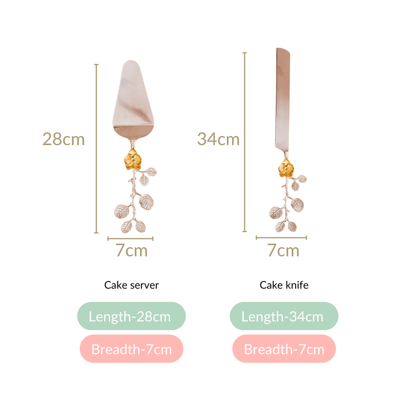 Rose Garden Cake Knife And Server Set Of 2