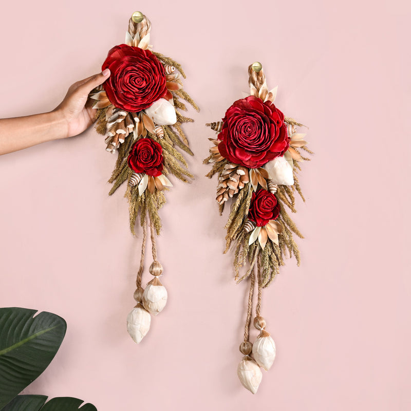 Organic Rose Festive Wall Decor Set Of 2