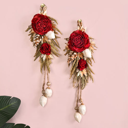 Organic Rose Festive Wall Decor Set Of 2