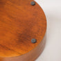 Polished Wood Round Decorative Box With Metal Lid 6 Inch