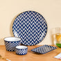 Oscilla Navy Blue 16 Piece Luxe Dinner Set For 4