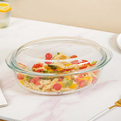 Transparent Oval Glass Casserole Dish With Lid 3300ml