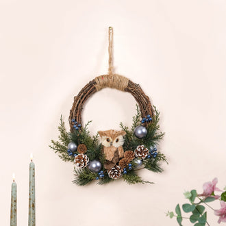 Wise Owl Hallow Sustainable Christmas Wreath For Wall Decor