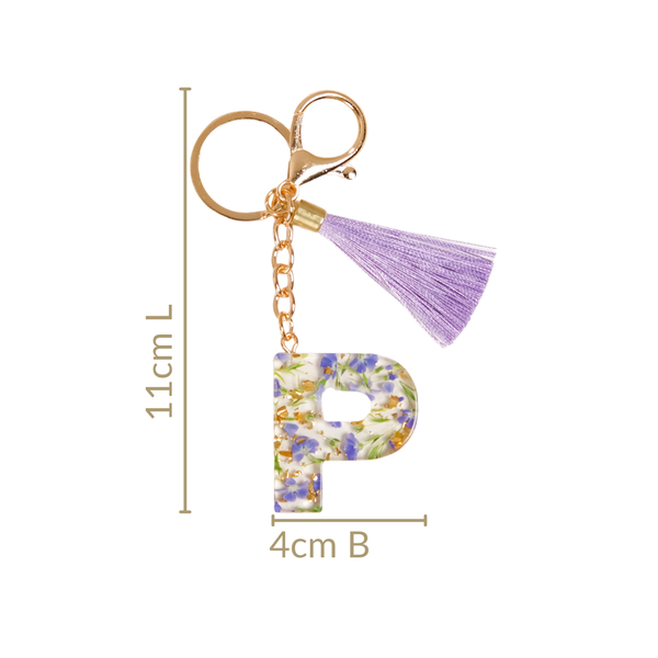 Petals And Glitter P Dual Hook Keychain