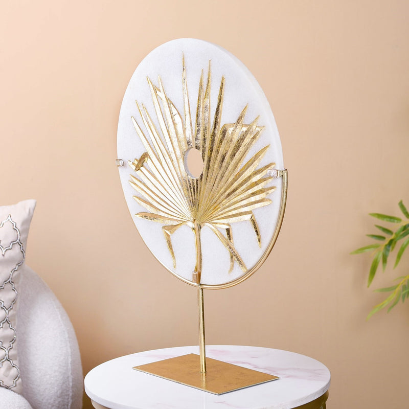 Palm Leaf Resin Disc Luxe Table Decor
