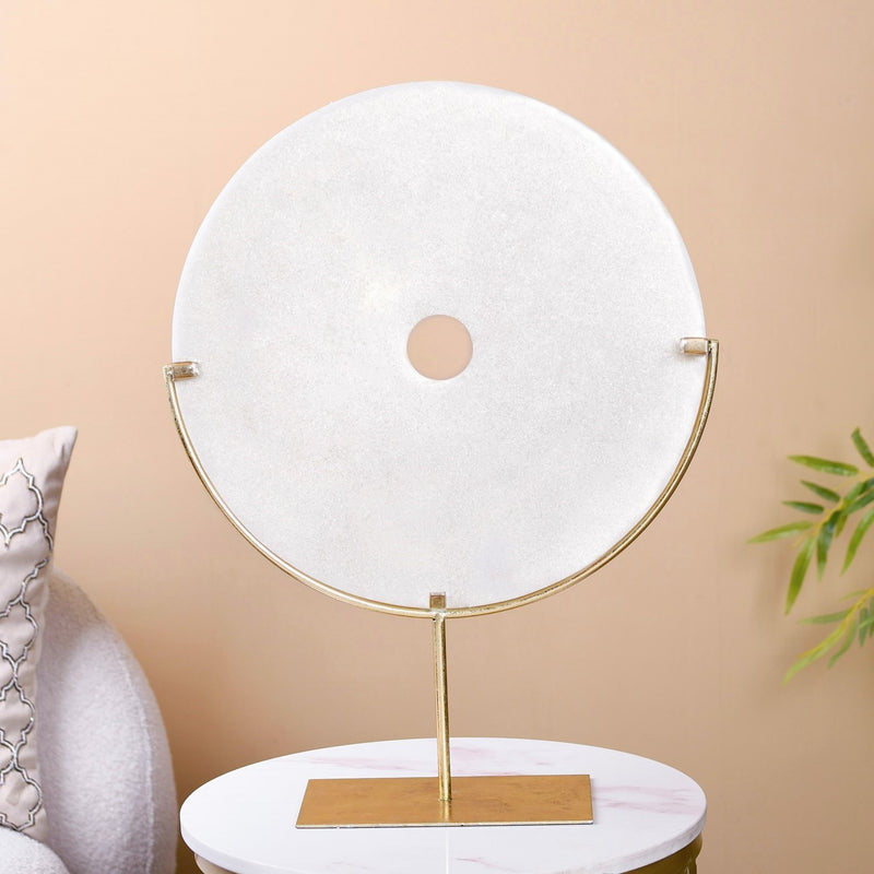 Palm Leaf Resin Disc Luxe Table Decor