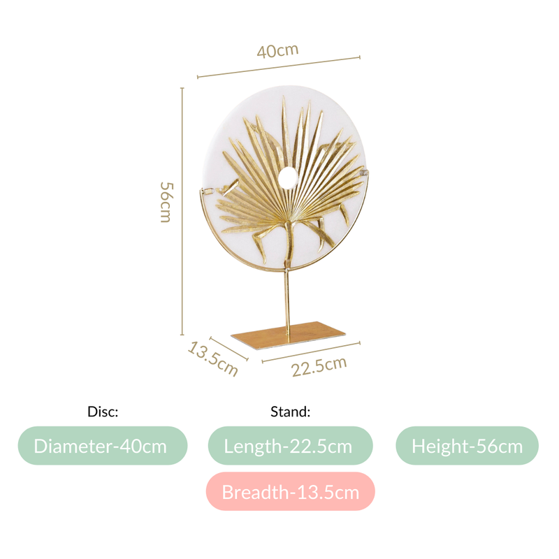 Palm Leaf Resin Disc Luxe Table Decor