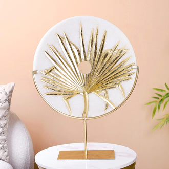 Palm Leaf Resin Disc Luxe Table Decor