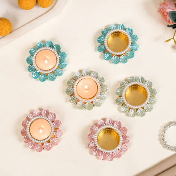 Pastel Bloom Festive Tea Light Holder Set Of 6