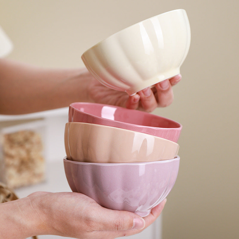Pastel Gloss Finish Ceramic Bowl Set Of 4 400ml - Snack bowls, ceramic bowls, small bowls, ice cream bowls, ceramic serving bowls