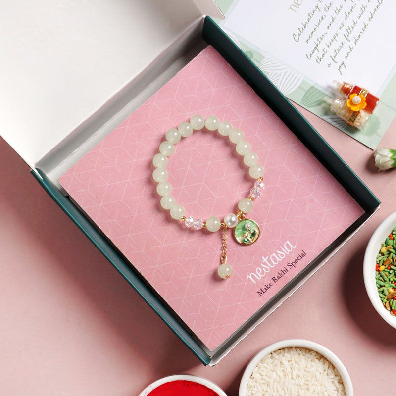 Pastel Green Bracelet Rakhi Gift Set