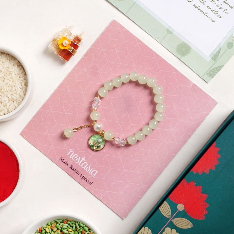 Pastel Green Bracelet Rakhi Gift Set