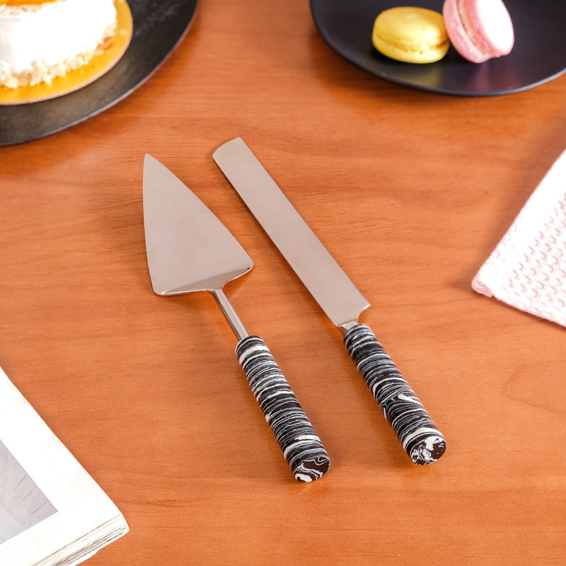 Marble Wonder Cake Knife And Server Set Of 2
