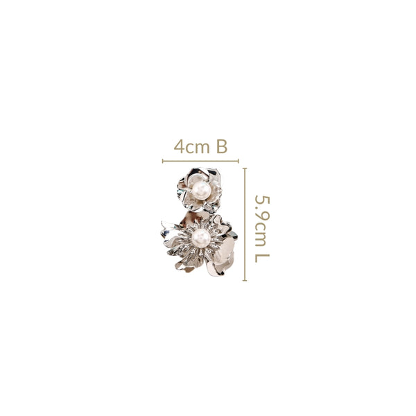 Pearl Blossom Earrings Silver