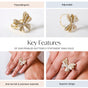 Pearled Butterfly Statement Ring Gold