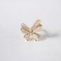 Pearled Butterfly Statement Ring Gold