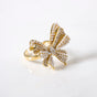 Pearled Butterfly Statement Ring Gold