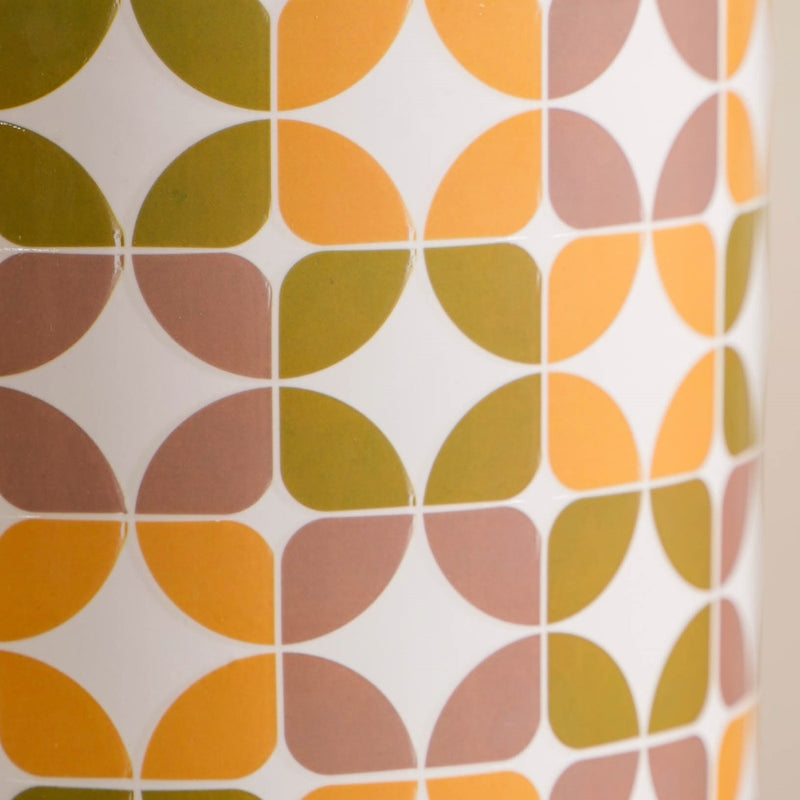 Colour Pop Pedestal Flower Pot Bauhaus Multicolour- Colour Pop Flower Pot, Multicolour Pedestal Pot, Decorative Pedestal Planter, Vibrant Flower Pot