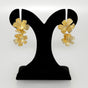 Peony Bloom Gold Drop Earrings