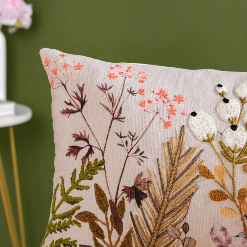 Petal Stitch Cotton Slub Cushion Cover