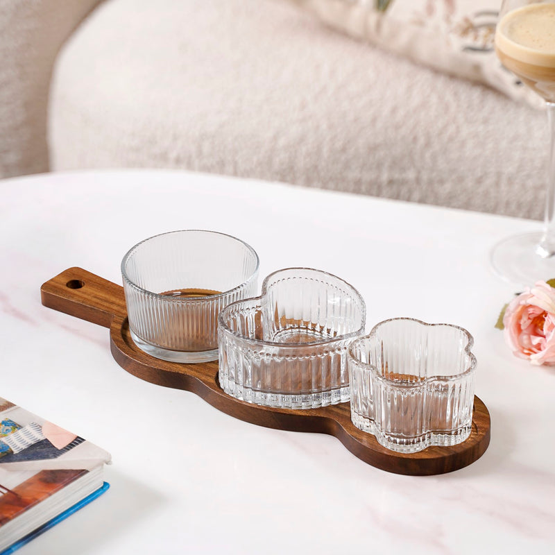 Triple Treat Platter With Bowl Set Of 4