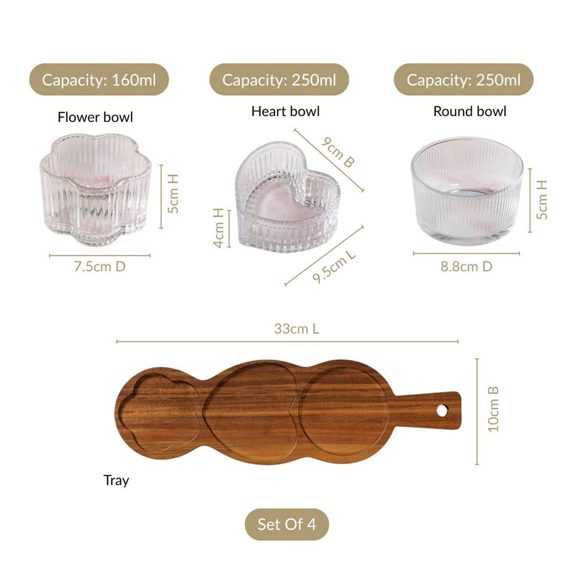 Triple Treat Platter With Bowl Set Of 4