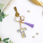 Petals And Gold Flecks T Resin Keyring