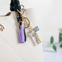 Petals And Gold Flecks T Resin Keyring