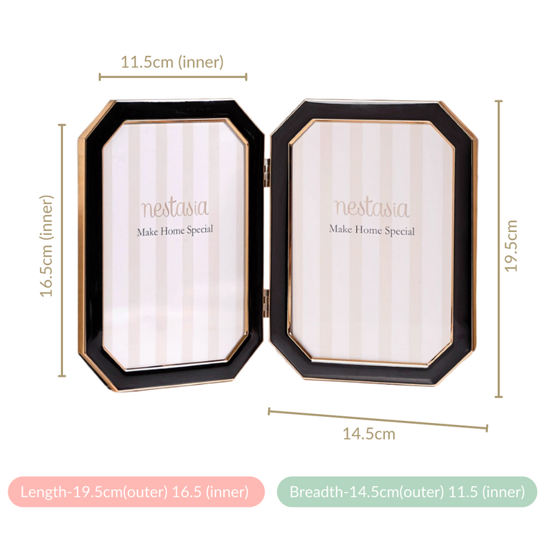 Folding Picture Frame Black 11"x5.5" - Folding Picture Frame, Black Picture Frame, Adjustable Photo Frame, Decorative Black Frame