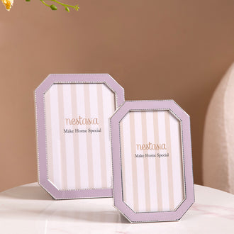 Octagon Metal Picture Frame Lavender Set Of 2