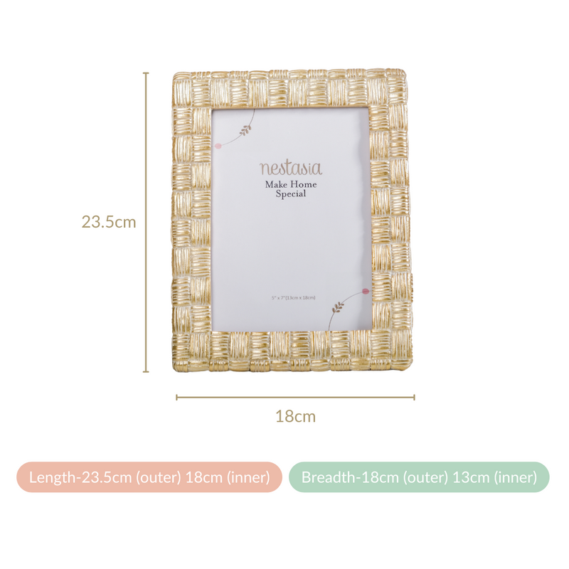 Straw Textured Resin Photo Frame Large