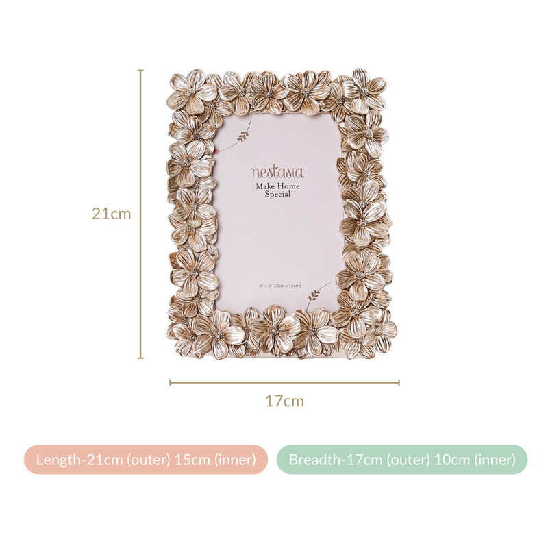 Blooming Garden Table Photo Frame Silver