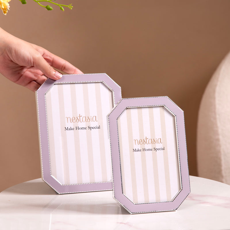 Octagon Metal Picture Frame Lavender Set Of 2