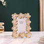 Floral Accent Picture Frame 8.5"x6.5"- Flower Photo Frame, Gold Picture Frame, Decorative Gold Frame, Flower Design Frame, Elegant Gold Photo Frame