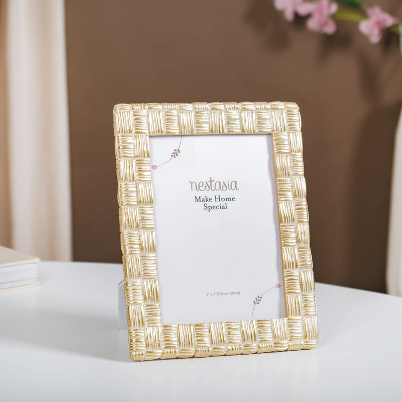 Straw Textured Resin Photo Frame Large