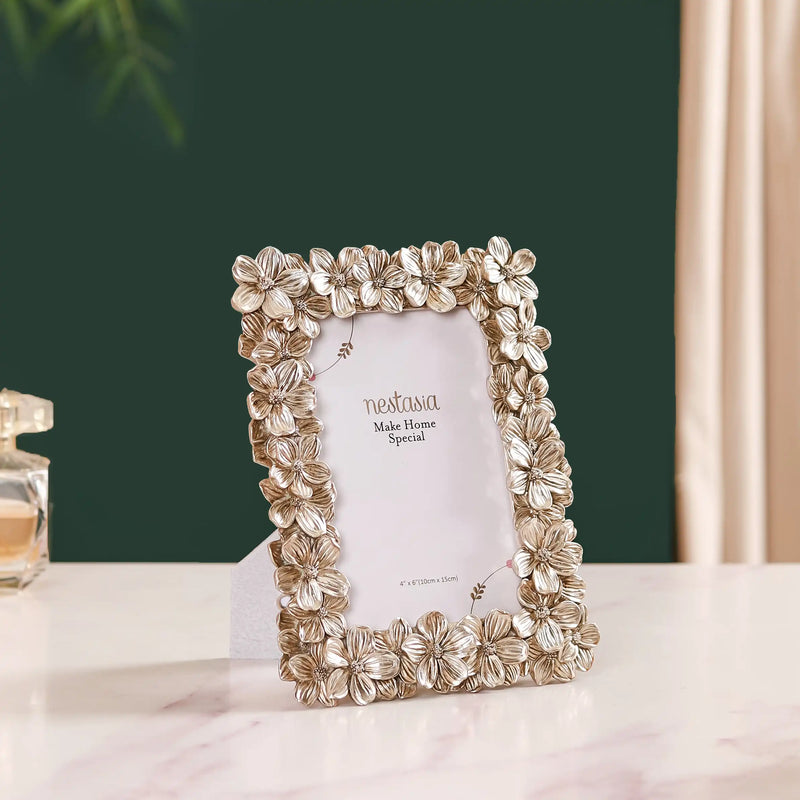 Blooming Garden Table Photo Frame Silver